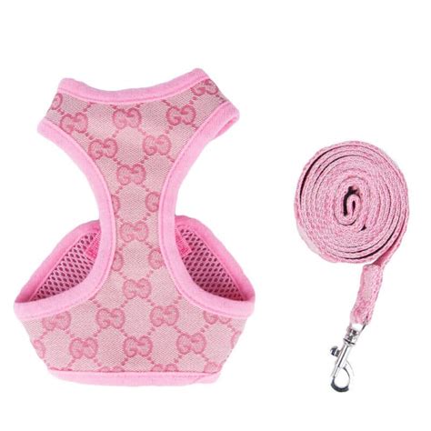 pink gucci dog harness|designer inspired dog harness.